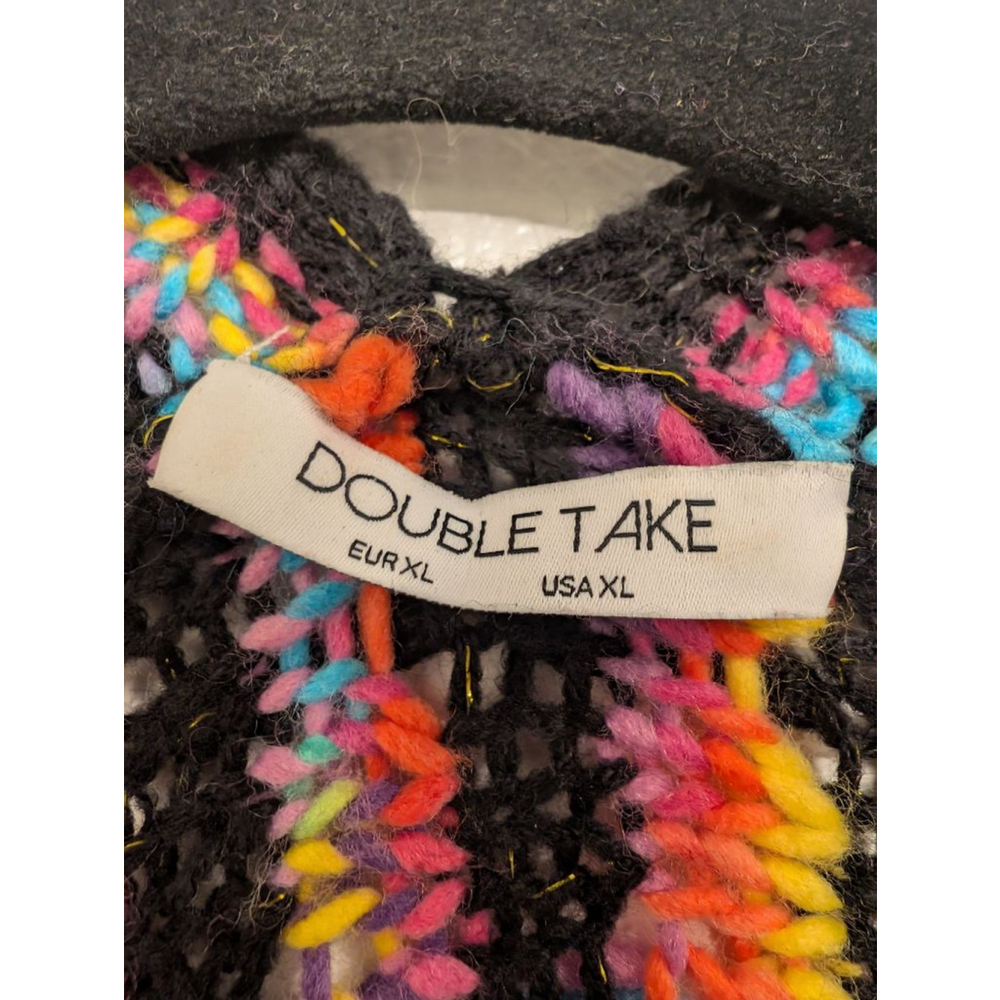Colorful Woven Duster Coat - Open Front Longline Fringe Sweater XL Festival - Picture 5 of 10